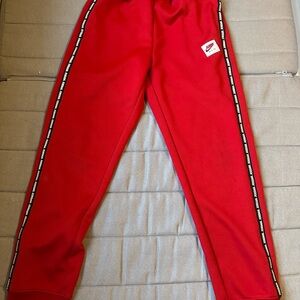 Red Kids Track Pants with Side Tape